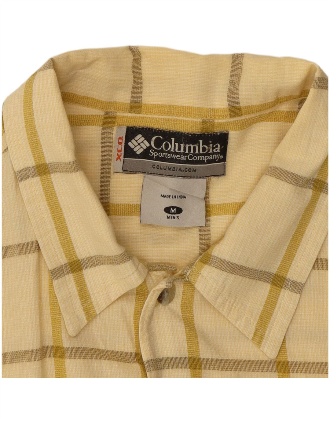 Columbia Camisa De Manga Corta De Algodón A Cuadros Amarillo Medio Hombre