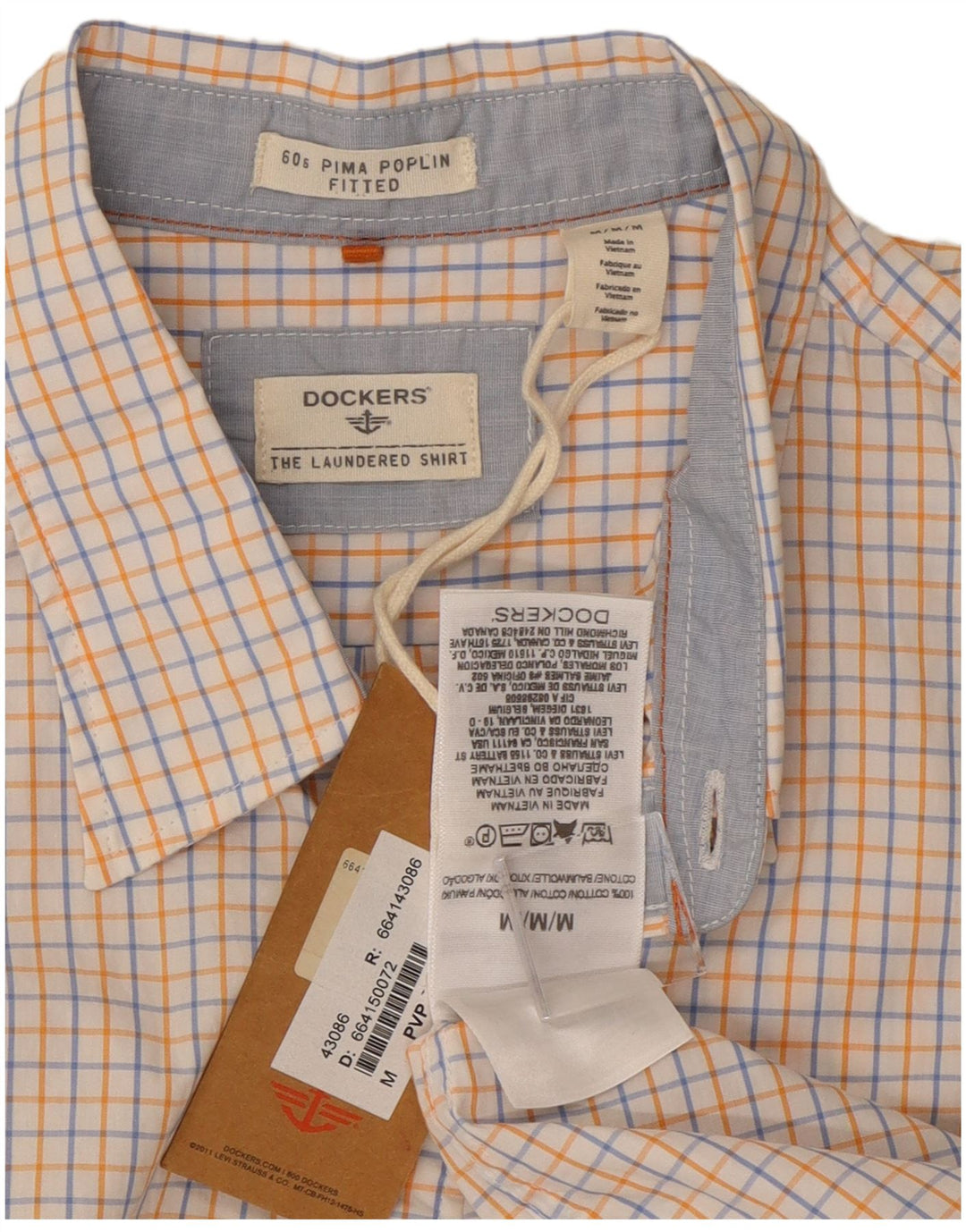 Dockers Camisa Entallada De Algodón A Cuadros Blanco Mediano Hombre