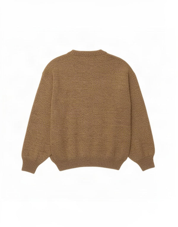 Tris Line Mens Graphic Crew Neck Jumper Sweater IT 54 XL Brown Fair Isle