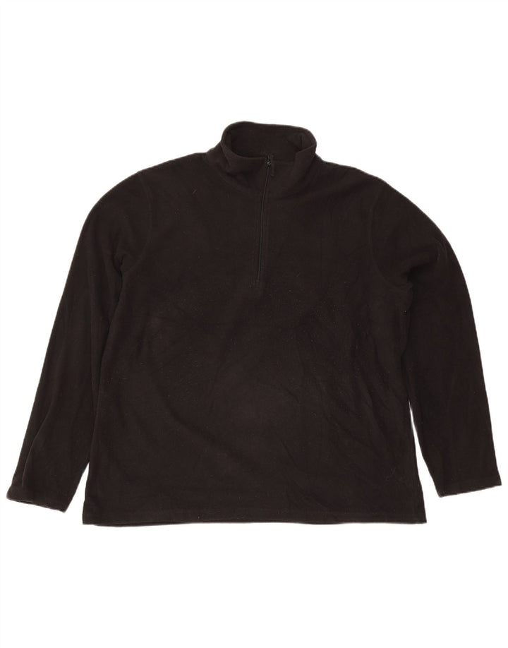Mountain Warehouse Jersey de forro polar con cuello y cremallera para hombre XL Poliéster negro