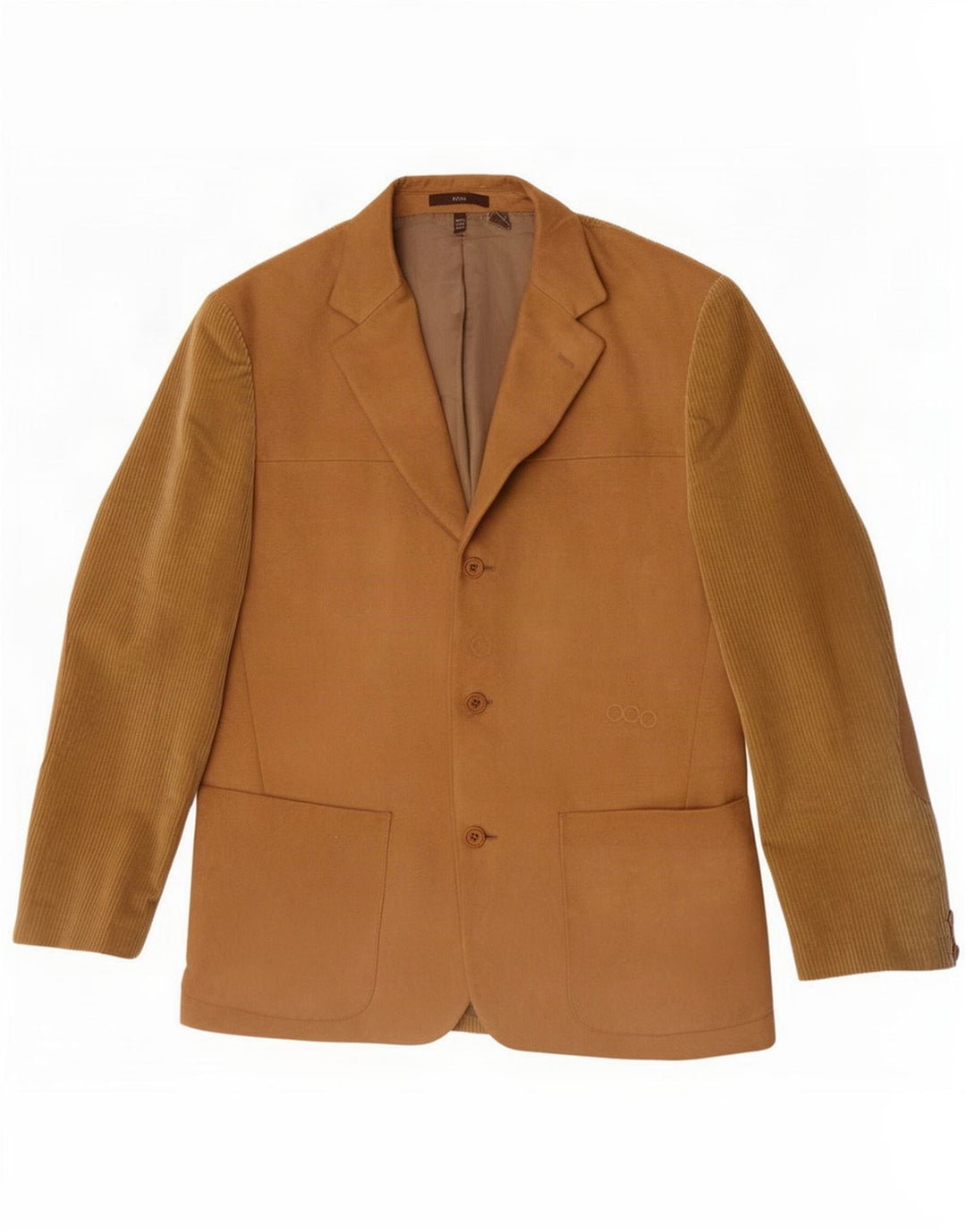 Zara Chaqueta tipo blazer de pana con 3 botones para hombre EU 50 Medium Beige Colourblock