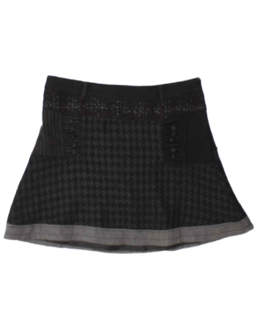 Minifalda Desigual para mujer EU 42 Large W34 Poliéster de pata de gallo negro