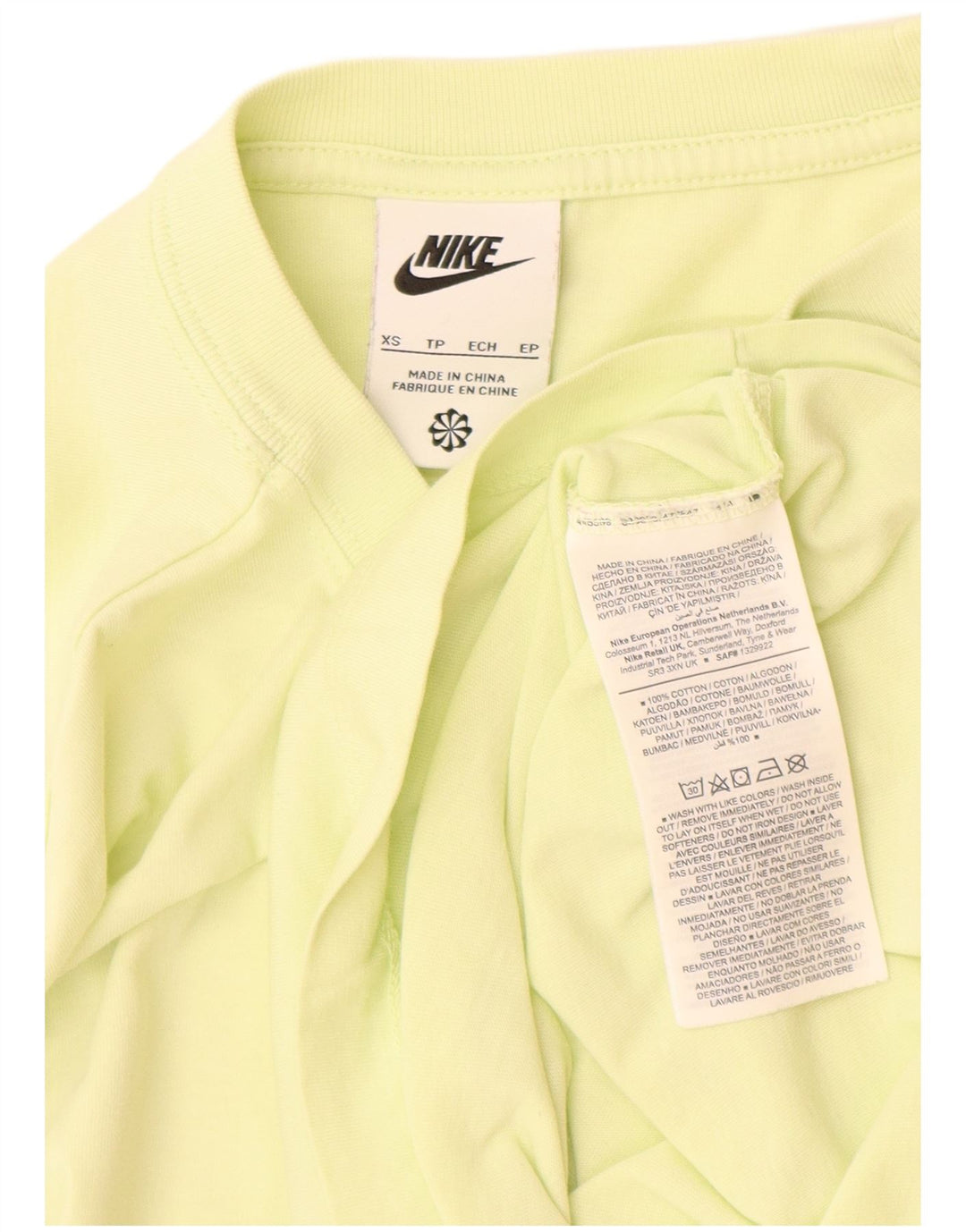 Camiseta Nike Hombre Top XS Amarillo Algodón