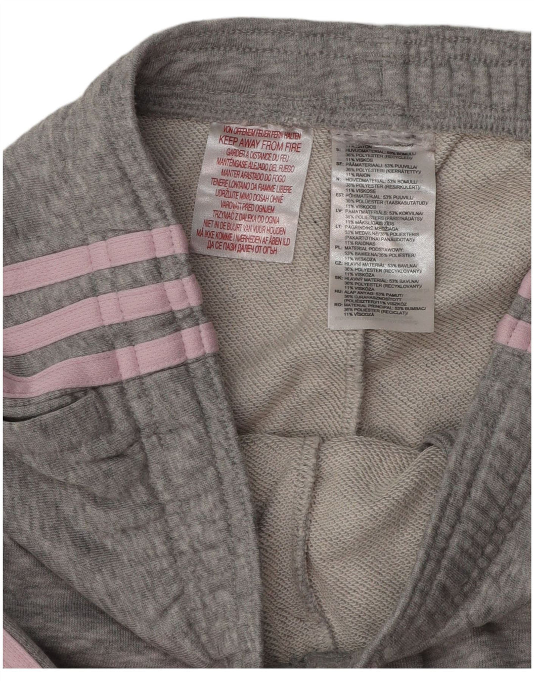 ADIDAS Pantalones de chándal para mujer Joggers UK 8 Small Grey Cotton