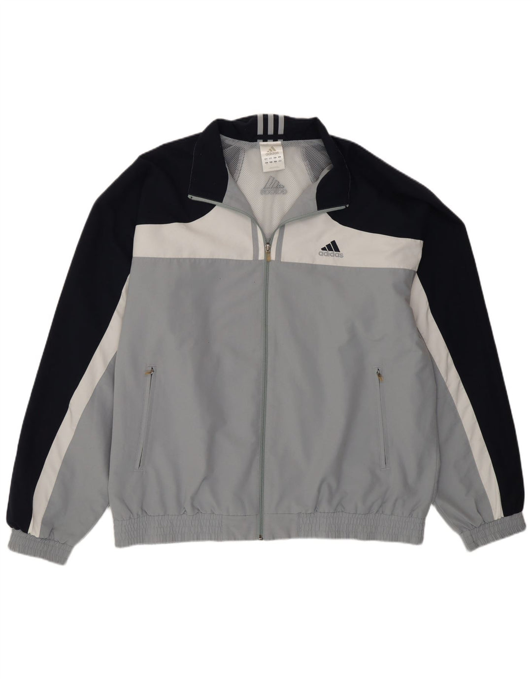 Adidas Chaqueta de chándal para hombre UK 46/48 XL Gris Colorblock Poliéster