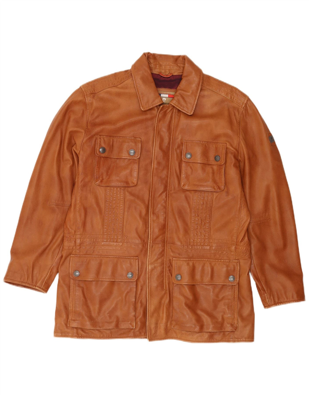 Pierre Cardin Chaqueta de cuero para hombre UK 40 Cuero marrón grande