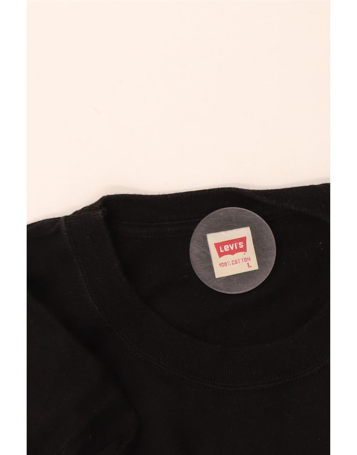 LEVI'S Hombre Camiseta Top Grande Algodón Negro