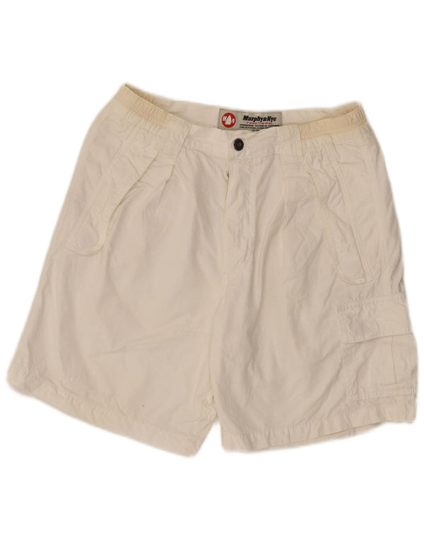 Murphy & Nye Pantalones cortos chinos para hombre W31 Algodón blanco mediano