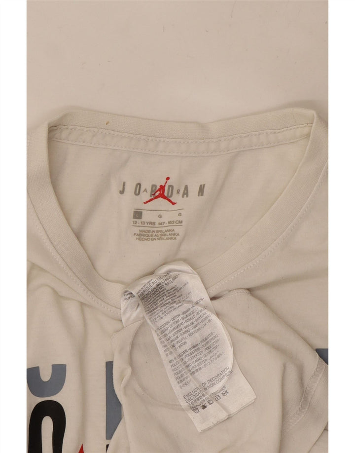 JORDAN Camiseta gráfica para niños 12-13 años Grande Blanco Algodón
