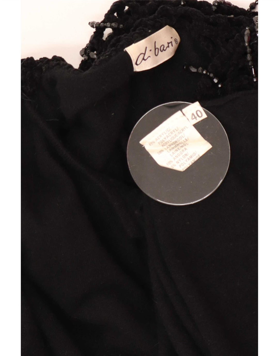 Di Bari Cárdigan extragrande con capucha y palangre para mujer EU 40 Medium Black