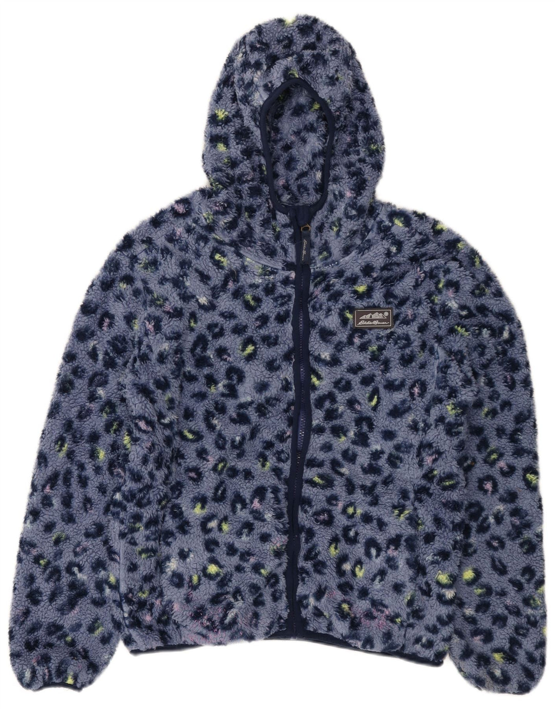 EDDIE BAUER Chaqueta polar con capucha para niña 13-14 años Grande Azul Estampado animal