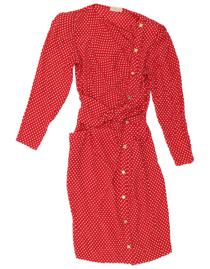 Modyva Vestido Camisero De Manga Larga Para Mujer IT 44 Mediano Lunares Rojos