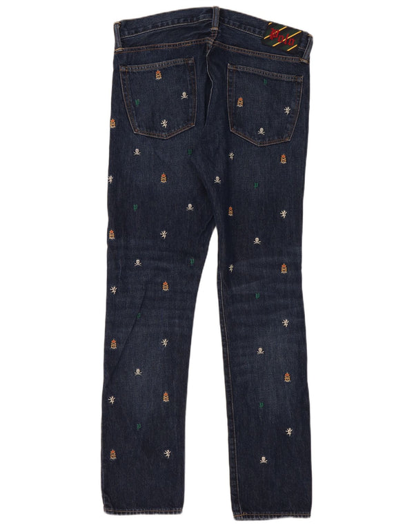 Vaqueros ajustados para mujer Polo Ralph Lauren W32 L32 Algodón moteado azul marino
