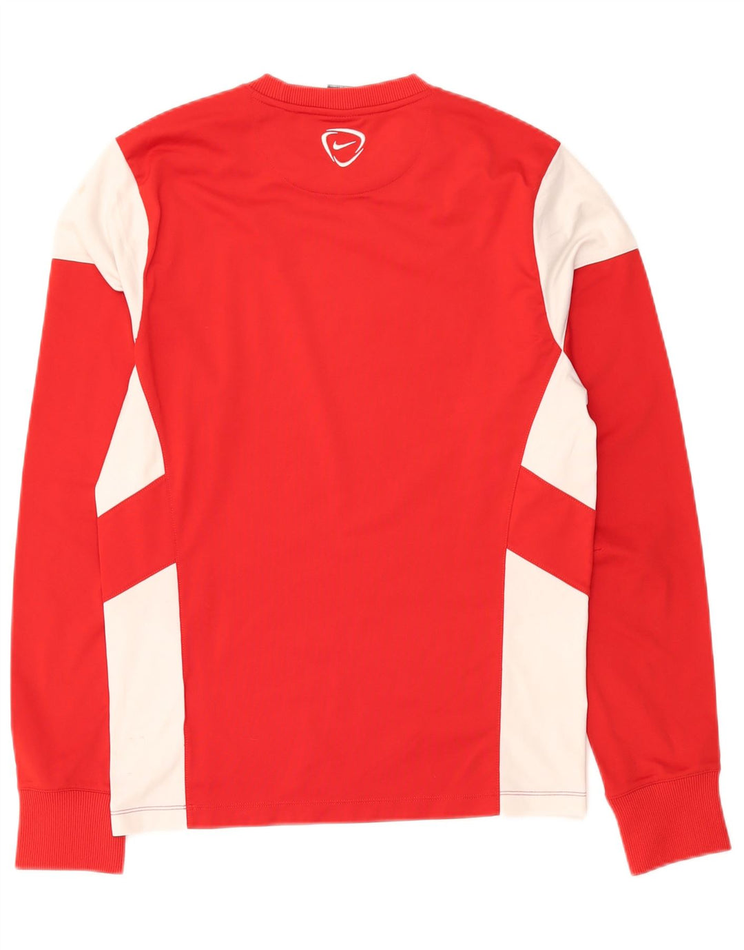 NIKE Mens Sweatshirt Jumper Small Red Colourblock Polyester Vintage Nike and Second-Hand Nike from Messina Hembry 