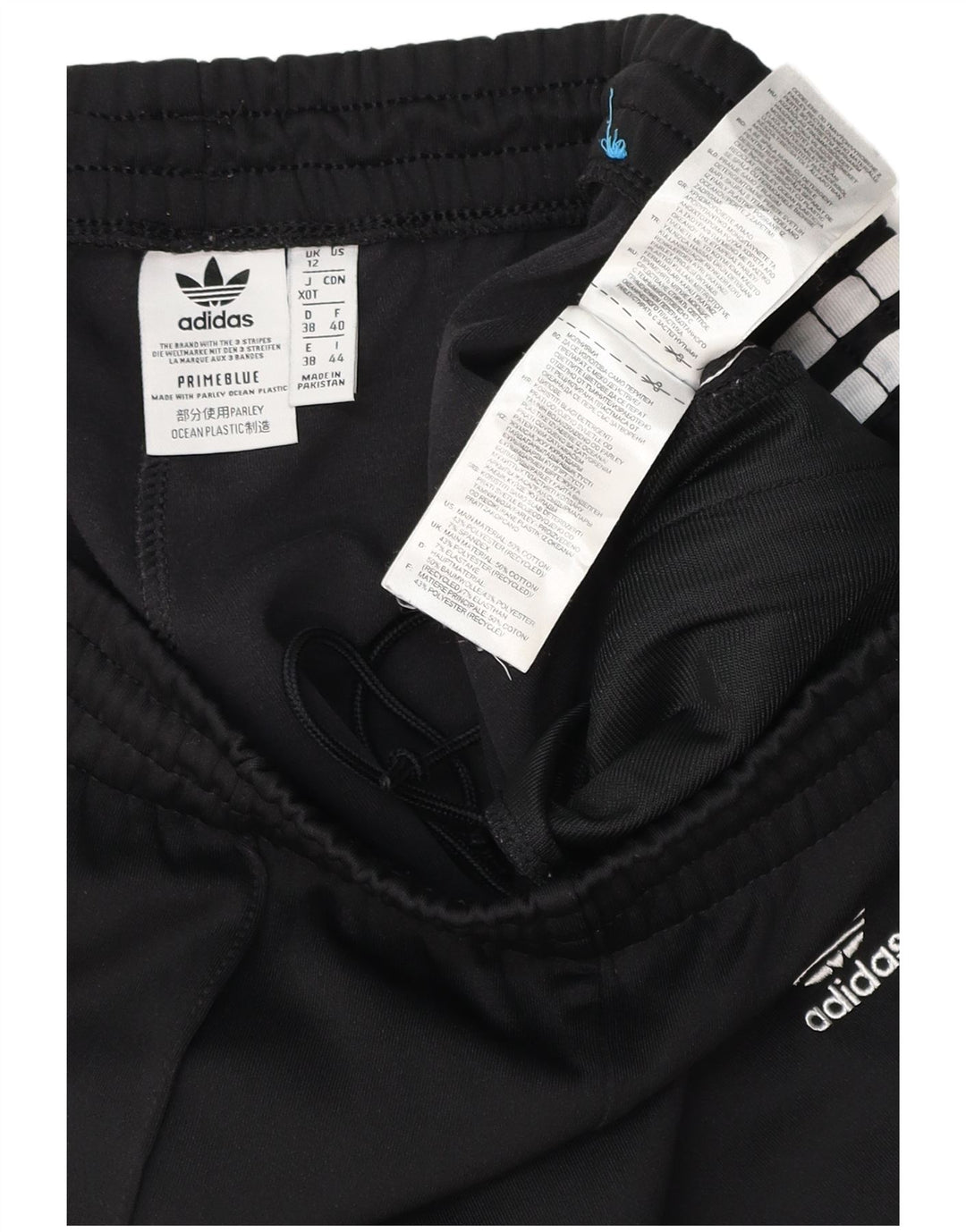 ADIDAS Pantalones de chándal para mujer UK 12 Mediano Negro Algodón