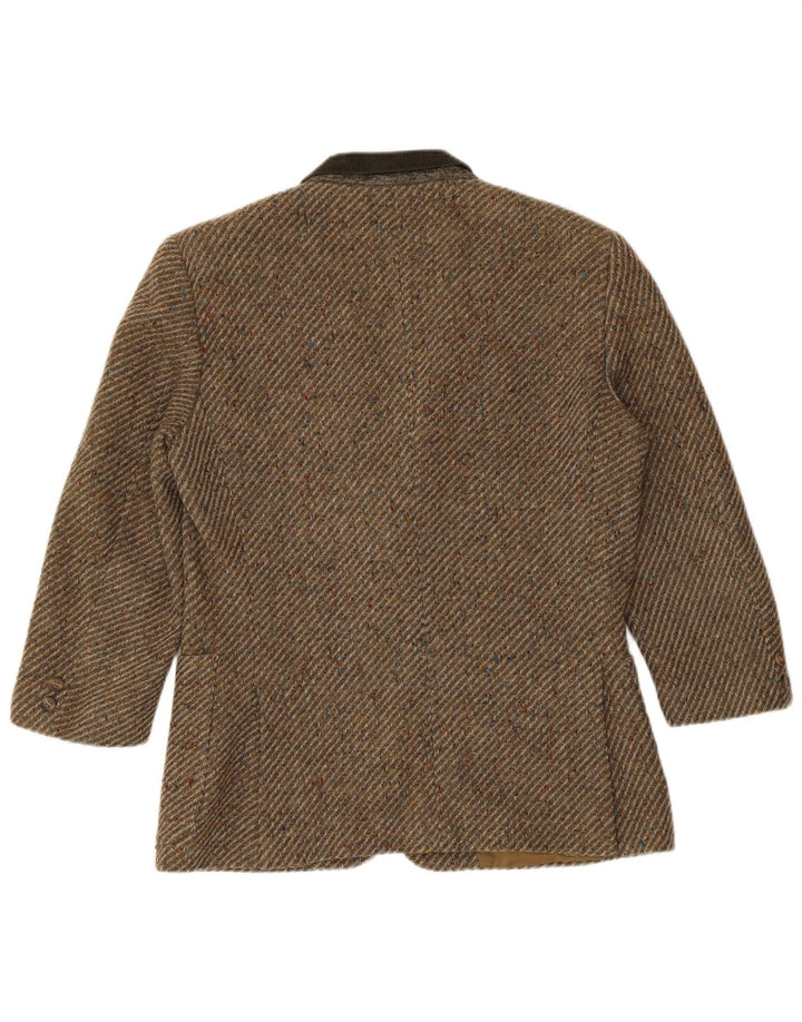 Valentino Chaqueta tipo blazer de 2 botones para mujer UK 46 Large Khaki Herringbone