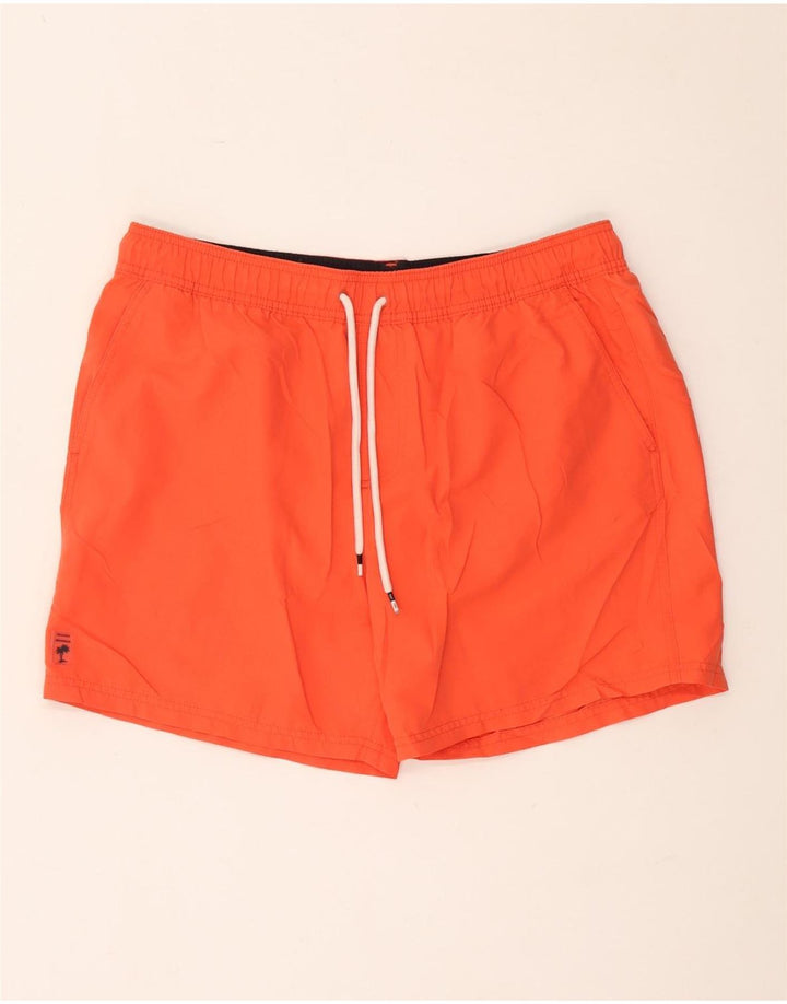 Marks & Spencer Bañador para hombre, talla grande, poliéster naranja