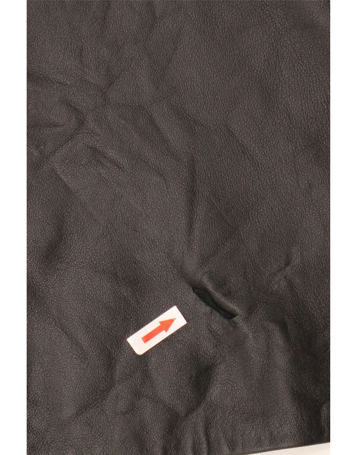 Falda de cuero vintage para mujer W32 grande negro