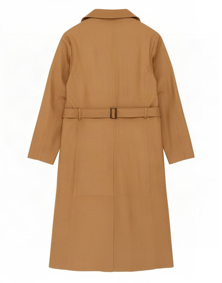 Vintage mujer cuero abrigo Reino Unido 10 pequeño beige