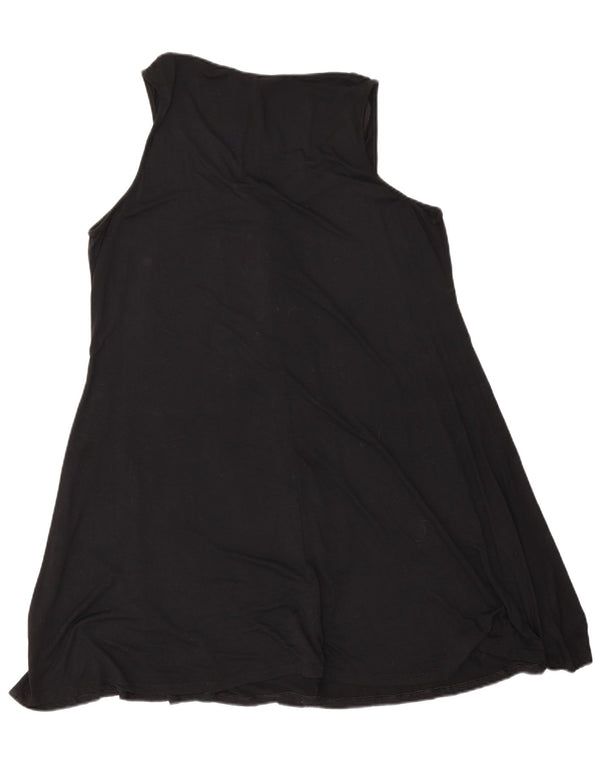 Marks & Spencer Vestido acampanado sin mangas para mujer UK 46 Large Viscosa negra
