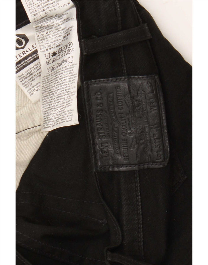 Levi's Hombre 511 Slim Jeans W34 L32 Algodón Negro