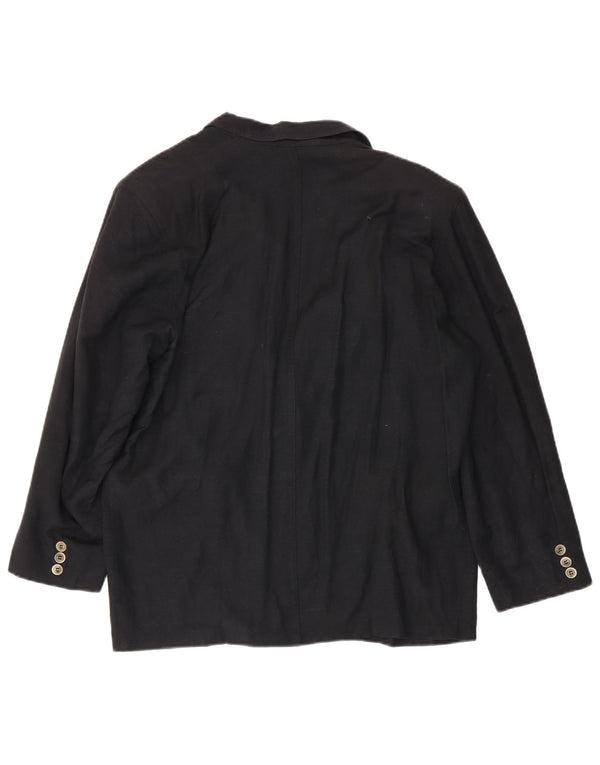 Marella Chaqueta Blazer de 1 Botón para Mujer UK 44 Grande Viscosa Negra