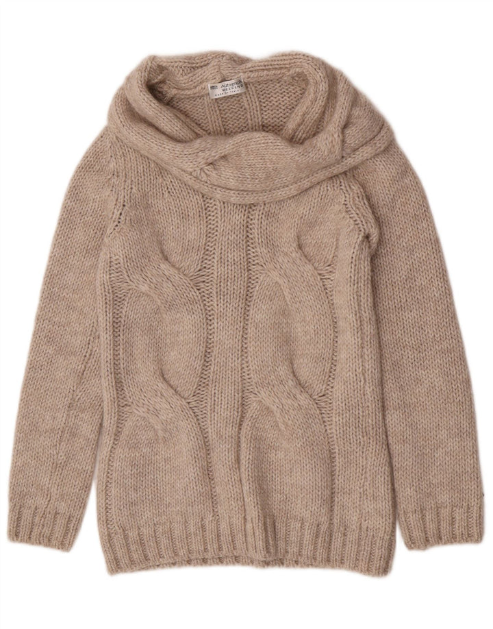 Marks & Spencer Suéter con cuello vuelto para mujer UK 8 Small Beige Acrílico