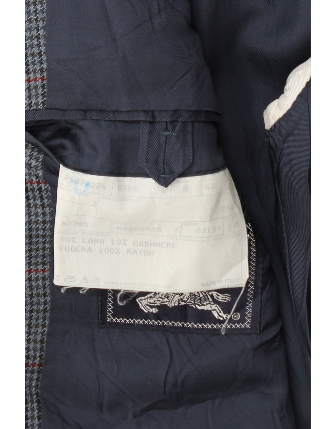 Chaqueta tipo blazer para hombre Burberrys IT 48 Lana de pata de gallo azul marino mediana