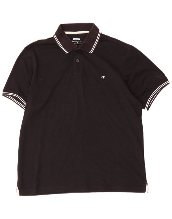 Champion Polo De Ajuste Fácil Para Hombre Grande De Algodón A Rayas Negras