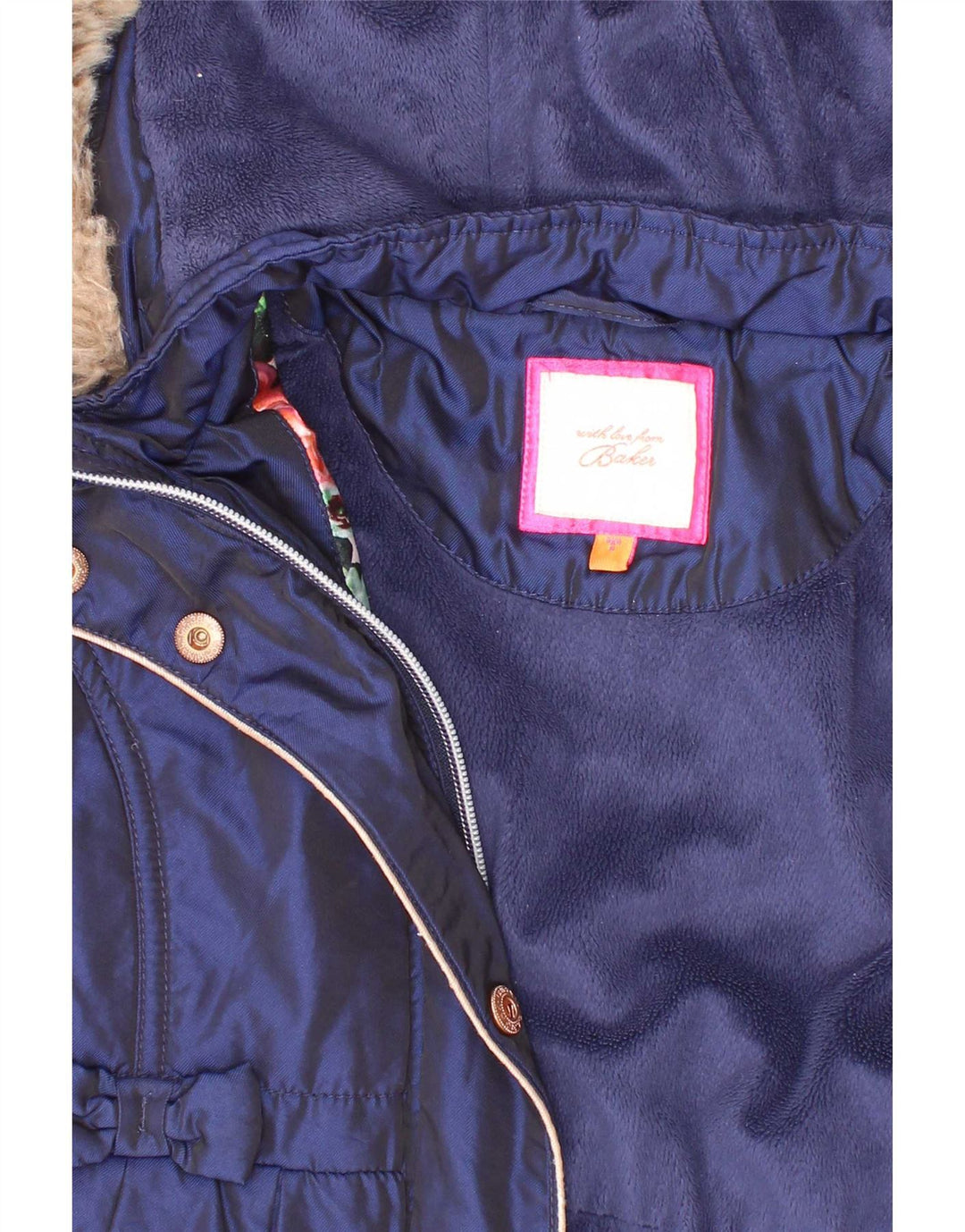 Ted Baker Parka con capucha para niña 5-6 años Nylon azul marino
