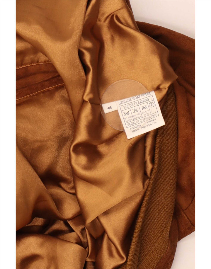 Chaqueta bomber de ante vintage para hombre IT 48 Beige medio
