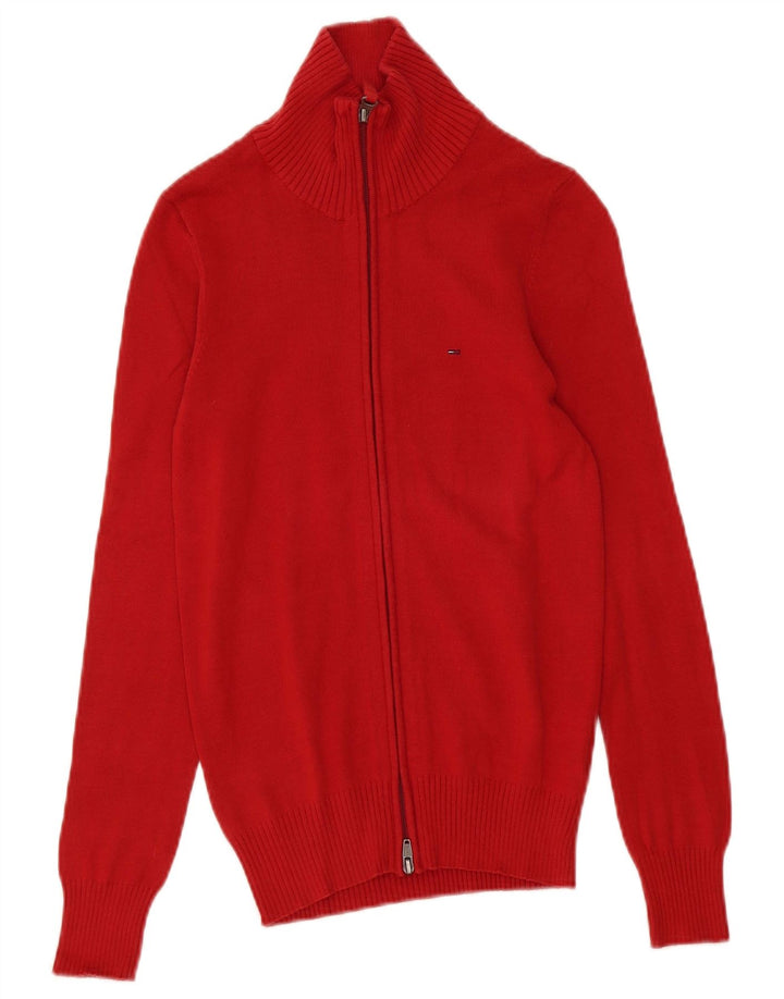 Tommy Hilfiger Cárdigan para hombre suéter pequeño de algodón rojo