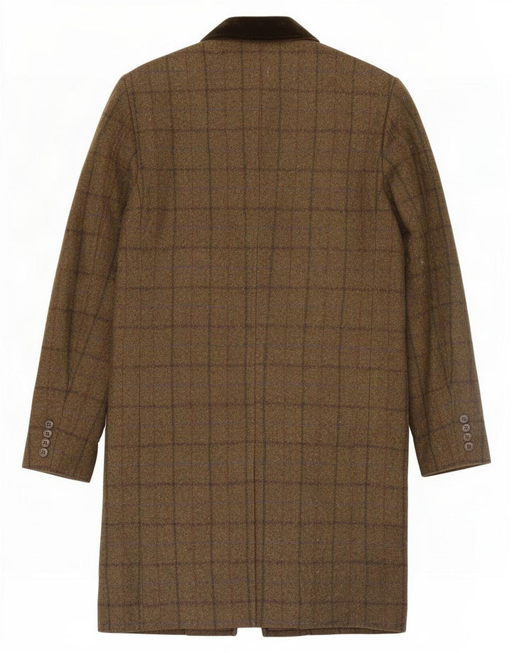 Marks & Spencer Abrigo para hombre UK 38 Lana a cuadros color caqui mediano