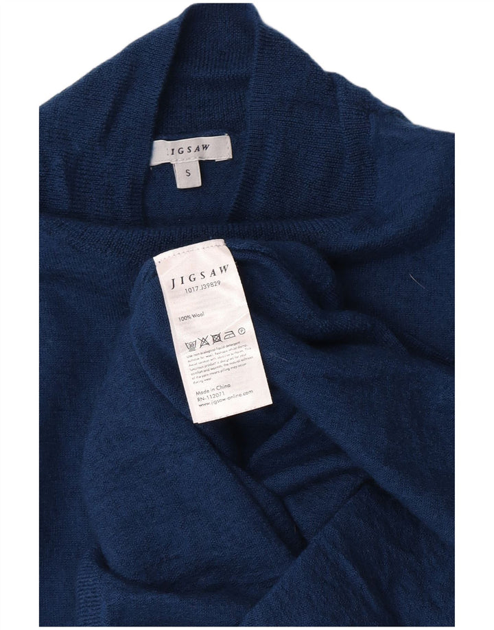 Jigsaw Jersey de cuello alto para mujer, talla 8, lana azul pequeña