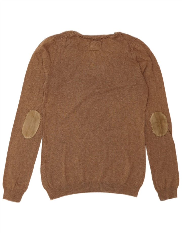 Massimo Dutti Jersey de cuello redondo para mujer UK 42 Marrón medio