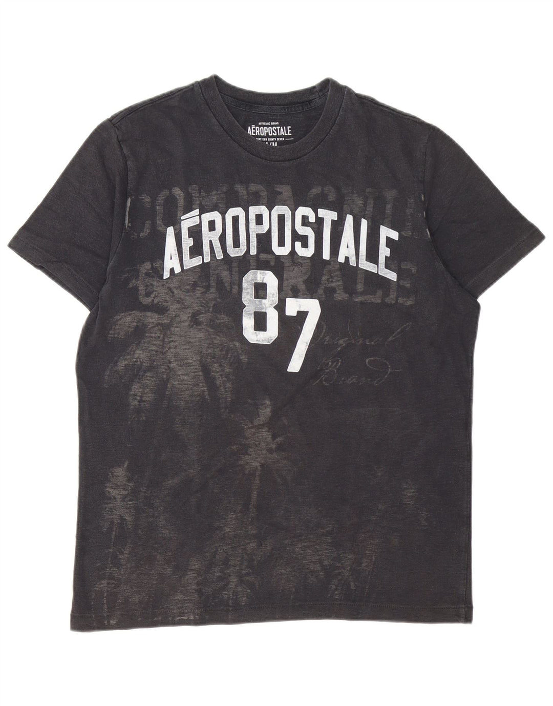 Aeropostale - Camiseta gráfica para hombre, talla mediana, algodón negro