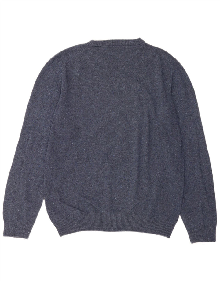 Gant Jersey De Cuello Redondo Para Hombre Jersey De Lana Moteada Azul Grande