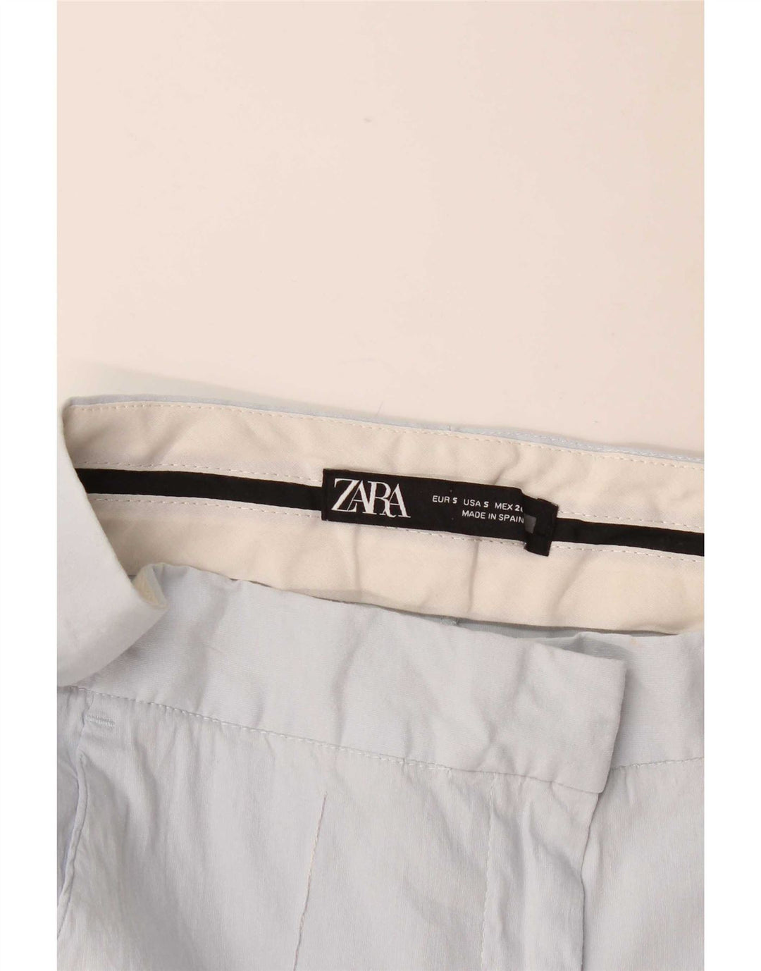 Zara Mujer Pantalones Capri Pequeño W26 L17 Azul