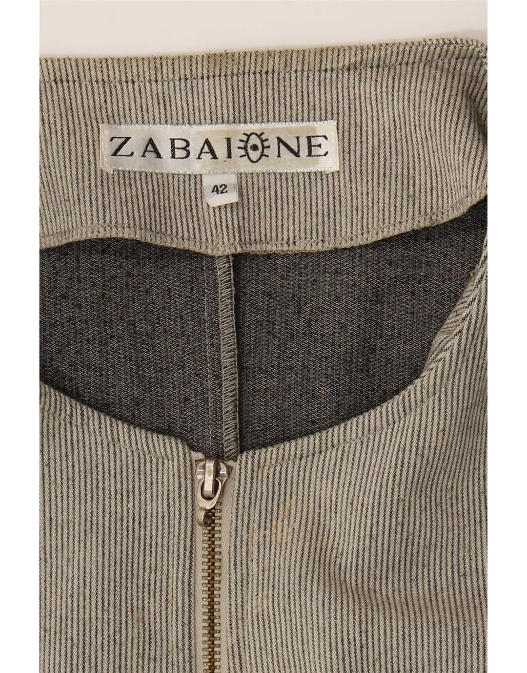Zabaione Chaqueta Blazer Con Cremallera Completa Para Mujer IT 42 Rayas Gris Medio