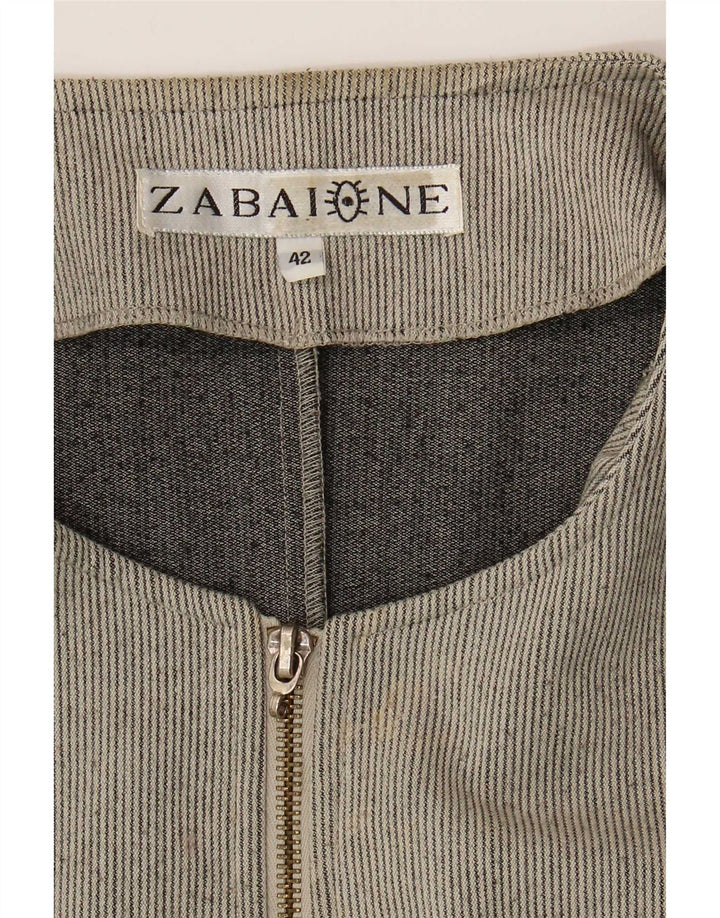 Zabaione Chaqueta Blazer Con Cremallera Completa Para Mujer IT 42 Rayas Gris Medio