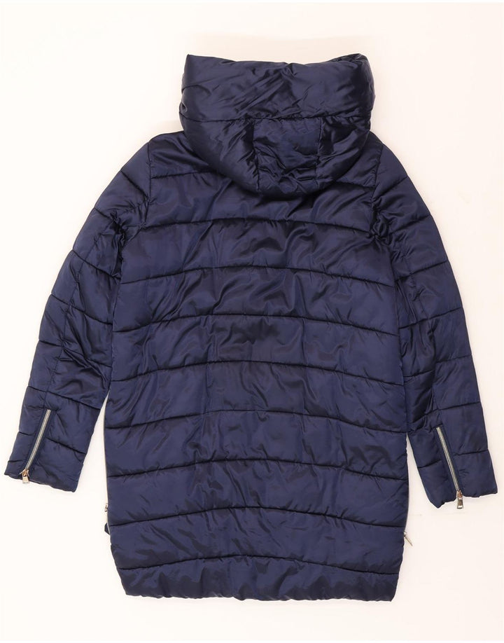 Guess Abrigo acolchado con capucha extragrande para mujer UK 10 Small Poliamida azul marino