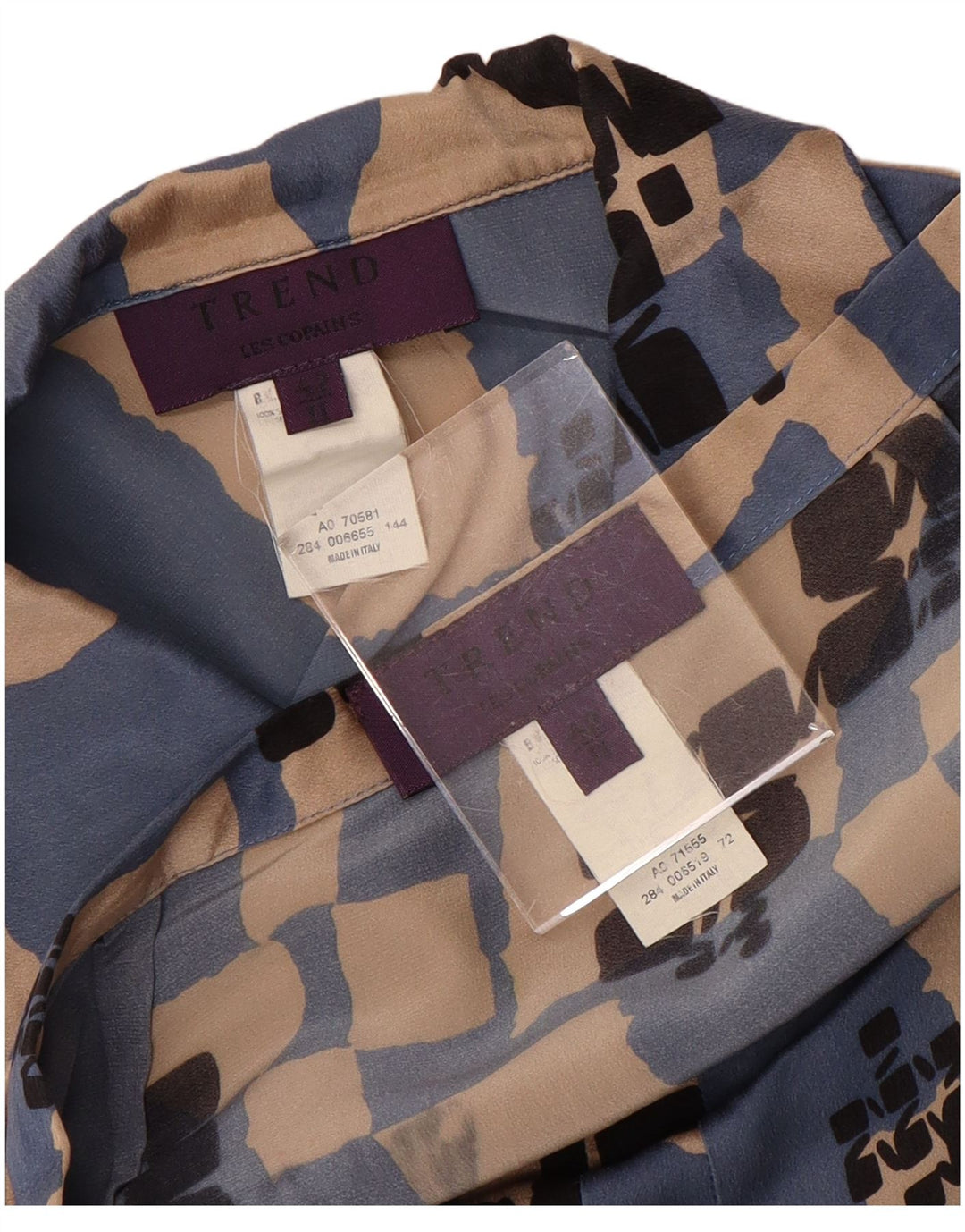 LES COPAINS Conjunto de falda de 2 piezas para mujer IT 42 Medium W28 Seda geométrica azul