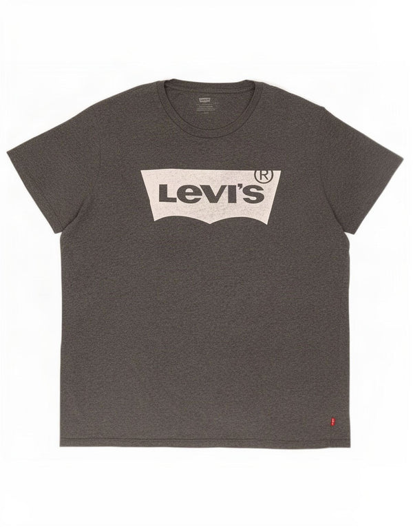 Levi's Camiseta gráfica para hombre Top grande de algodón gris