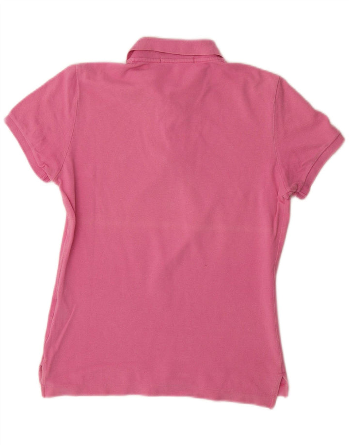 RALPH LAUREN Polo ajustado para mujer UK 12 Algodón rosa medio
