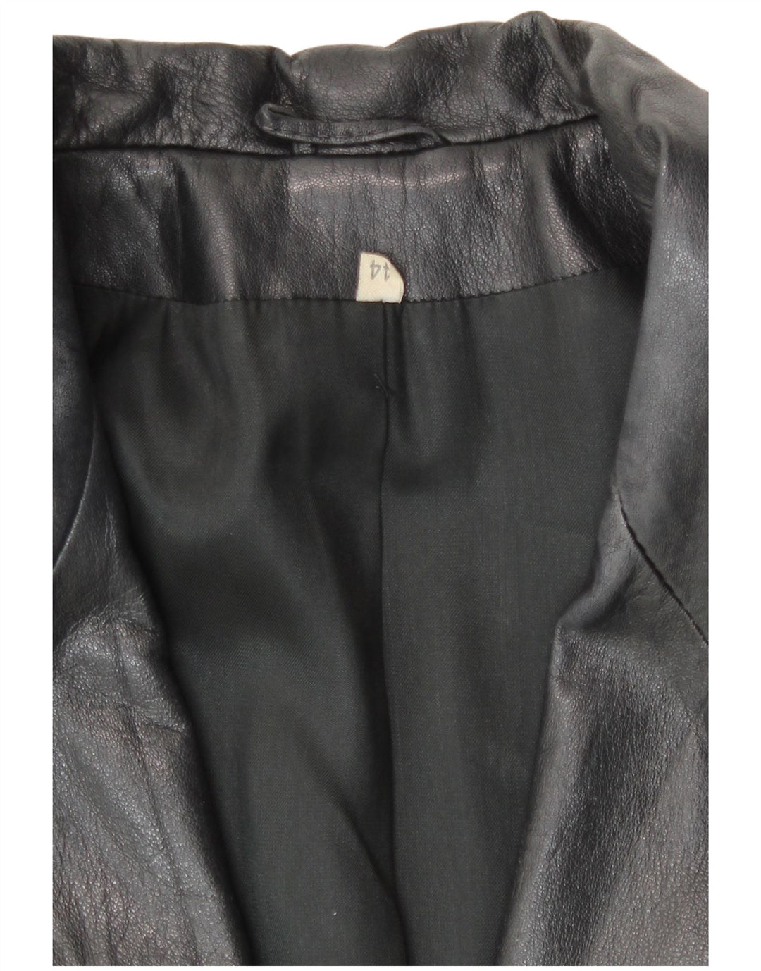 Vintage mujer cuero 2 botones Blazer chaqueta IT 44 medio negro
