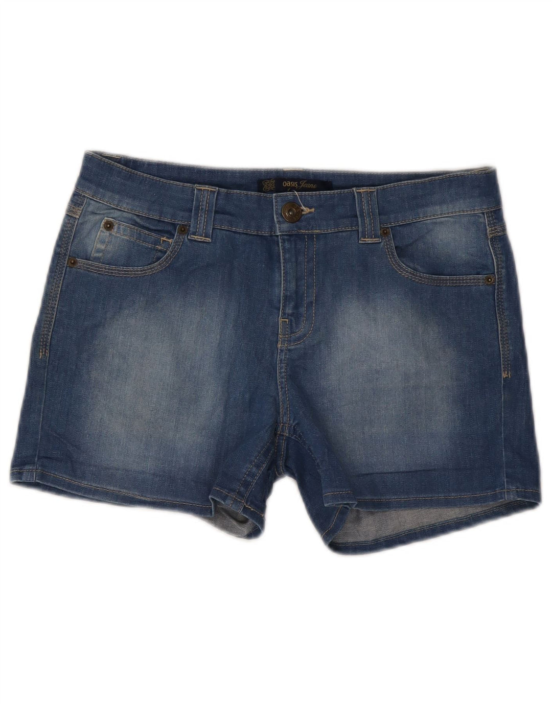 Oasis Pantalones cortos vaqueros para mujer UK 10 Small W32 Algodón azul