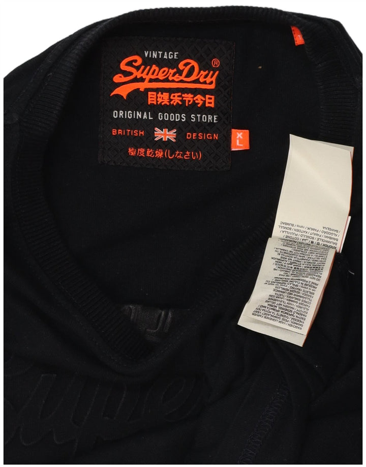 SUPERDRY Camiseta gráfica para hombre Top XL Algodón negro