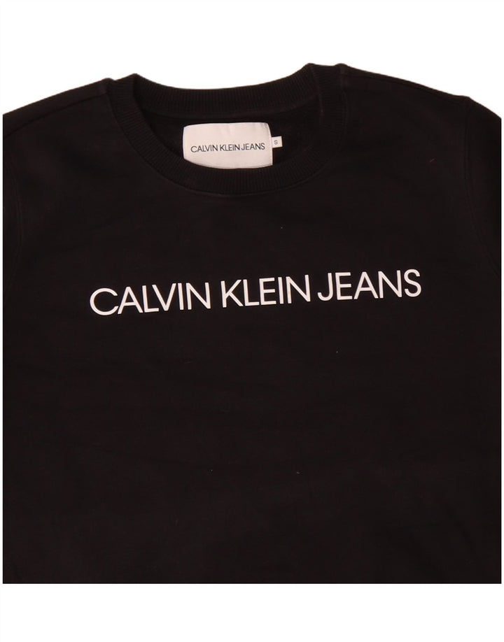 CALVIN KLEIN JEANS Sudadera extragrande para mujer UK 10 Small Black