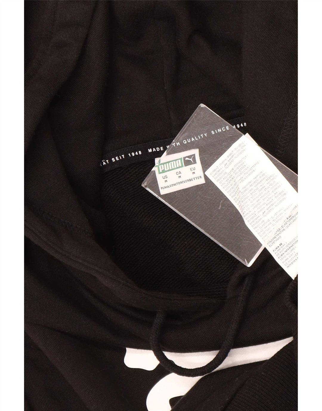 Puma Hombre Sudadera Con Capucha Gráfica Jersey De Algodón Negro Mediano