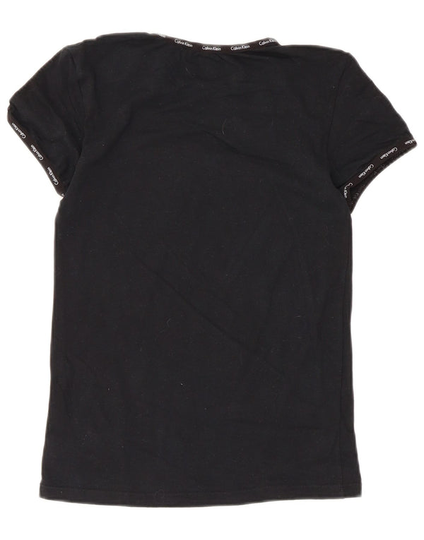 Calvin Klein Camiseta Slim Fit de Manga Corta para Mujer UK 10 Small Black